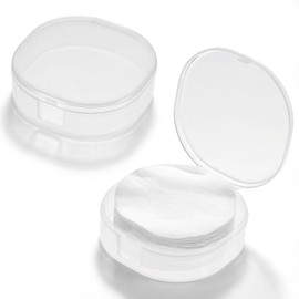 QfwdfcTrenz 2Pcs Plastic Cotton Square Holder Cosmetic Cotton Pads Holder Travel Portable Travel and Sealed for Makeup Remover Cottons Ball, White