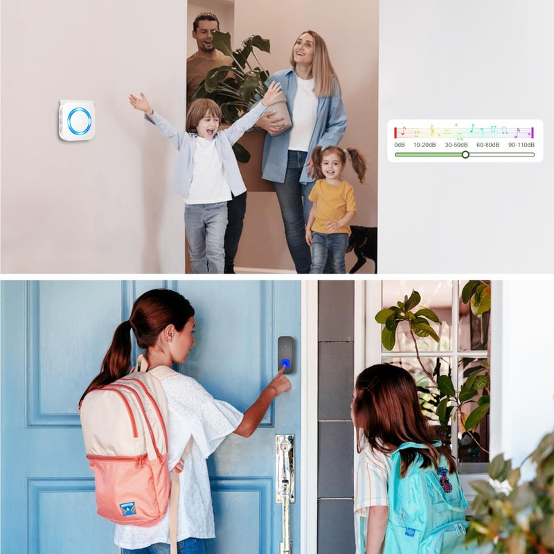 SURFOU Wireless Doorbell Wireless Doorbell 400 m Range Outdoor Waterproof