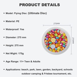 Uanvaha Colorful Lollipops Flying Disc Candy Sweets Rainbow Ultimate Sport Disc 175g for Competitions, Team Game Exercise Outdoor Activity