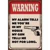 mrdeco Metal Sign 12 x 18 cm Curved Warning House