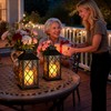 [2 Pack] TAKE ME Black 14" Solar Lanterns Outdoor Waterproof