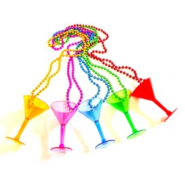 GZYSSL GZYSSL 25Pcs Multicolor Cocktail Shot Glass Beads Plastic Shot Necklace Cup for Birthday Wedding, Festival Parade Decoration, Cinco de Mayo Fiesta Party Supplies