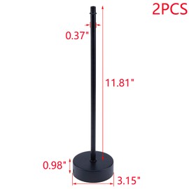 MY MIRONEY 2 Sets Black Pendant Light Fixture Rod with Canopy Metal Lamp Parts Hanging Light Fixture Stems Kit, 11.81 Inch