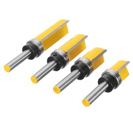 Bestgle 4pcs 8mm Shank Flush Trim Pattern Template Router Bit Set Woodworking Cutter Milling Tool 4/5", 1", 1-1/2", 2"