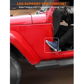 Savadicar 2 Pack Foot Pegs, Metal Foot Rest Kick Panel for 1995-2024 Jeep Wrangler TJ/JK/JL/4XE & Gladiator JT, Door Hinge Pedals for Doorless, Black
