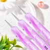 Esclane 2 Way French Nail Brush with Dotting Tool, Purple