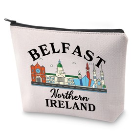 Ireland Travel Cosmetic Bag Belfast City Gift Belfast Northern Ireland Travel Makeup Bag for Traveler (Belfast)