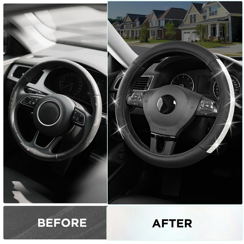 Road Comforts Bling Steering Wheel Cover for Women Girls, Sparkly