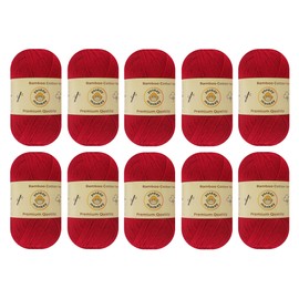 10-Pack of Yonkey Monkey Fingering Weight Yarn - 70% Rayon derived from Bamboo, 30% Cotton - Softest Quality for Crocheting and Knitting - Imported