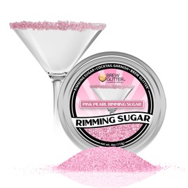 Rimming Sugar - Pink Pearl (4oz 1x Tin) | Drink Rimmer for Beverages, Cocktails, Margaritas by Bakell