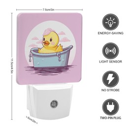 FZQVSGW Cartoon Yellow Duck Night Light Plug in Wall LED Nightlight Lamps with Sensor Soft White Small Mini Modern Bedside Lamp for Hallway Bedroom Stairs