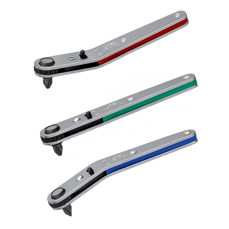 ANEX Ratchet Screwdriver, Offset Type, Downhead Type, Set of 2
