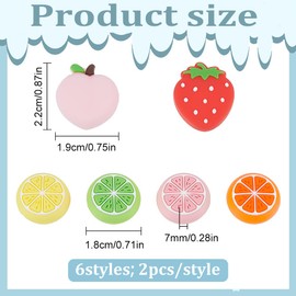 PLIGREAT 12 Pieces Fruit Joycon Thumb Grips Kawaii Lemon Thumbstick Compatible with Switch Soft Silicon Joystick Rocker Cover Replacement for Switch Lite and Joy Con Controller Accessories, 6 Styles