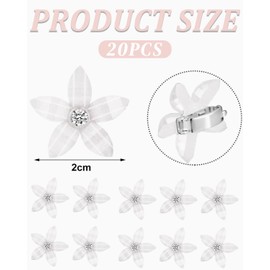 BNREOZA Pack of 10 White Mini Rhinestone Flowers Hair Clips, Cute Flower Hair Clips, Chip Flowers Hair Clips, Decoration Hair Clips, Wedding Hair Clips, No Hurt Hair