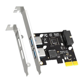 GLOTRENDS U3055N 2-Port USB 3.0 Type-A and USB Header 5Gbps PCIe Expansion Card, Compatible with Intel, AMD, and ARM Platforms, Compatible with Windows and Linux (Does Not Support Mac OS)