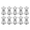 10Pcs Table Number Stands Stainless Steel Leaf Style Silver Color