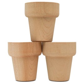 Woodpeckers Unfinished Flower Pot Half 1-15/16 x 1-inch, Pack of 6 Paint a Flower Pot with Small Craft Flowers for Signs
