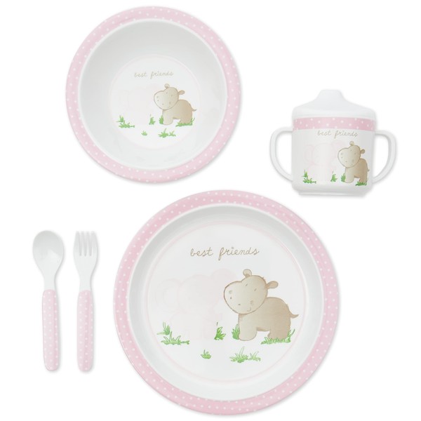 Bieco Baby Geschirrset mit Tiermotiv | 5-teiliges Baby Geschirr |