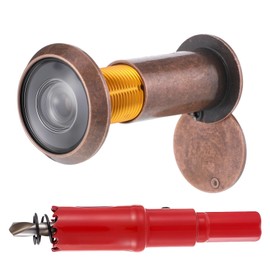 Door Viewer Peephole 220 Degree Wide Angle Peephole with 16mm Drill Bit Door Peepholes with Heavy Duty Swivel Privacy Cover for 1-3/8“ to 2-1/6” Doors