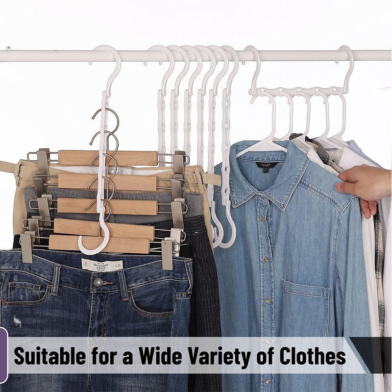 Mr. Pen- Space Saving Hangers for Clothes, 24 pcs, White,