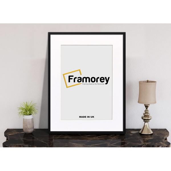 FRAMOREY A4 (21x29.7cm) Black Thin Matt Photo Frame with A5