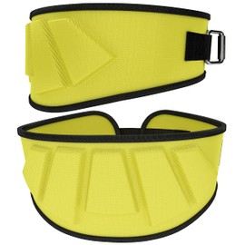 Rip Toned 6in Weightlifting Belt, Powerlifting, Bodybuilding Belt Men & Women, Back Support Weight Lifting (Yellow, Medium)