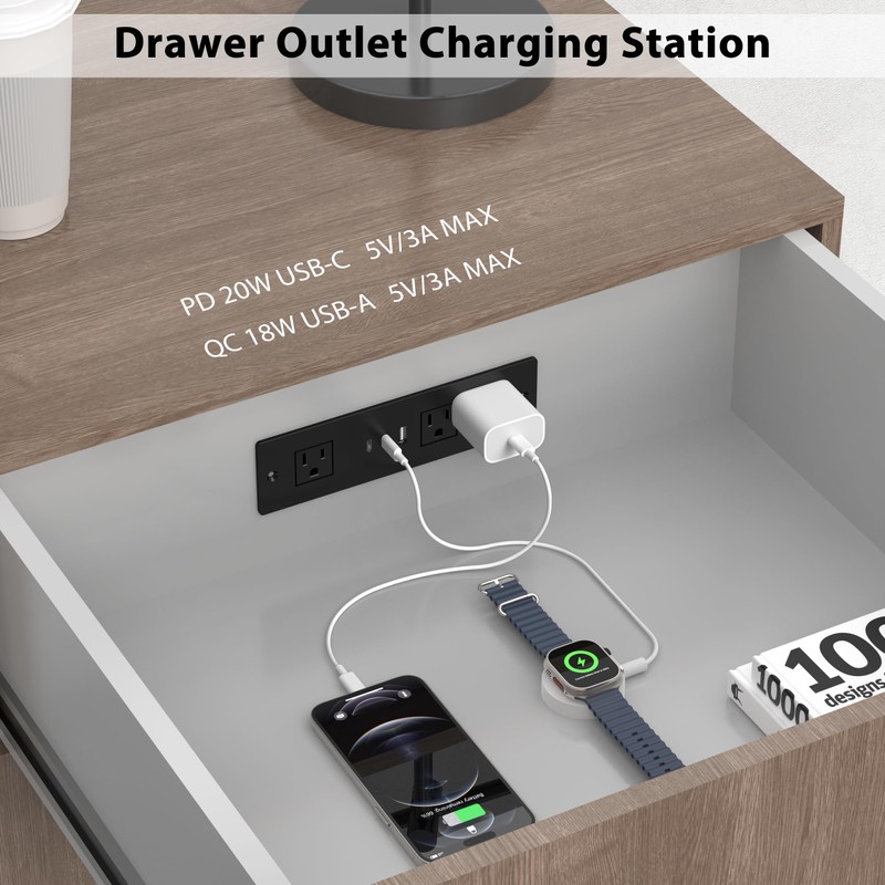 Drawer Outlets, Furniture Recessed Power Strip with PD 20W 2