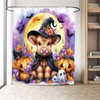 Wollmix Halloween 4 Pcs Bathroom Shower Curtain Sets Decorations with