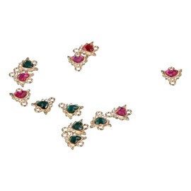 diyhub 40Pcs Stone Heart Links Love Shape with Angel Wing Connectors Rhinestone Colorful Charms Birthstone Love Heart Bead Pendants with Wing