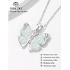 WOAINI Silver Butterfly Pendant Necklace for Women Opal Jewelry Gifts