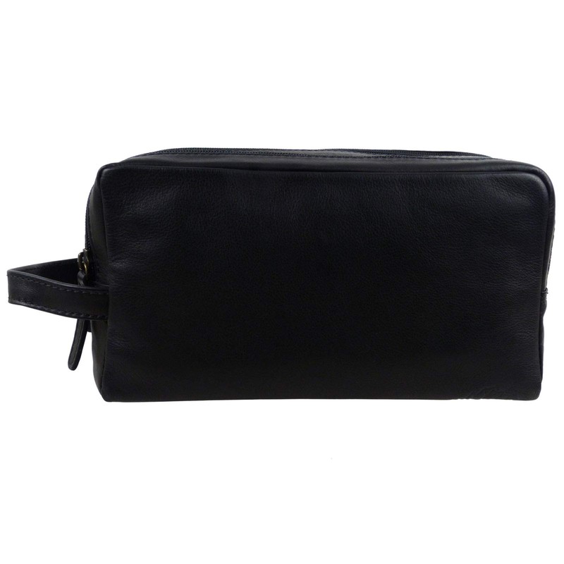 Oakridge Leather Mens Large Washbag/Toiletry Bag