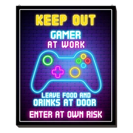 Undergo Gaming Posters Wall Decor Game Room Sign for Teenage Boy Room Gamer Room Bedroom (Keep Out)
