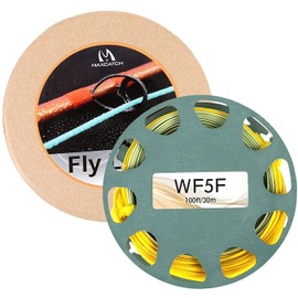 Maxcatch Fly Fishing Line with 2 Welded Loop Weight Forward Floating Fly Line WF2/3/4/5/6/7/8/9F 90-100F (Moss/Gold, WF5F-100ft)