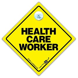 Health Care Worker Car Sign Suction Cup Car Sign for Covid Keyworkers Such as Nurses, Doctors, Carehome Staff and Carers