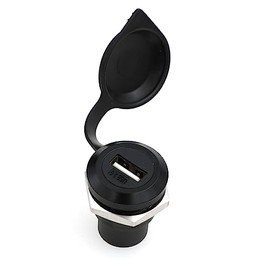 ZBLZGP USB D-Type Metal Connector USB 2.0 USB 3.0 Panel Mount Female to Female Connector for USB Data Transfer (Round Black USB2.0, 1Pack)