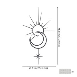 Boho Sun Moon Star Wall Decor Ohemian Wall Art Metal Wall Art Decor for Living Room Bathroom or Bedroom