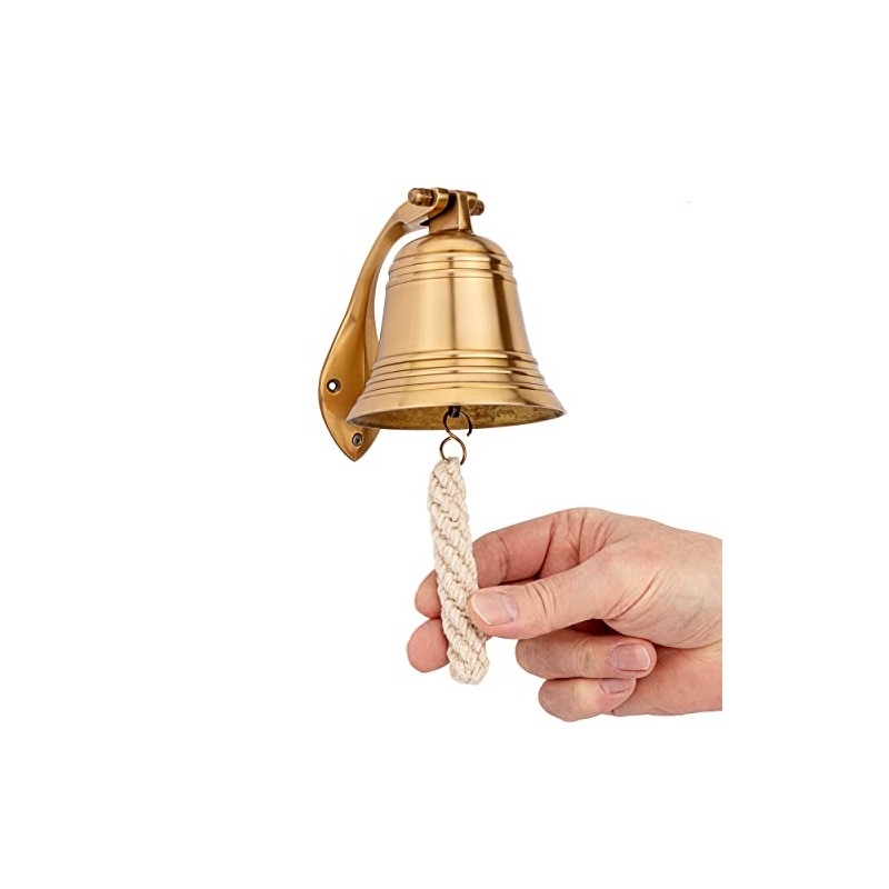 NKlaus 11576 Ship Bell Antique Brass with Holder Ribbon 10