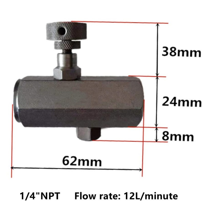 Yaco Flow Control Valve - 1/4" Throttle & Check Valve,