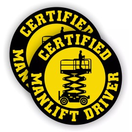 Unbranded/Generic pair Manlift Driver Hard Hat Stickers | Safety Helmet Decals Funny Scissors Lift