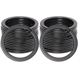 Shapenty Small Round Metal Flat Split Key Ring Chain Keyring for Home Office Car Keys Name Tag Dog Collar Leash DIY Attachment, 16PCS (Black, 1.2Inch)