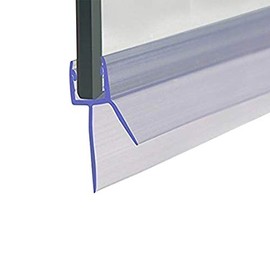 Frameless Shower Door Bottom Seal with Drip Rail 1/4" Thick Glass 27.5" Long Sweep - Glass Door Seal Strip Stop Shower Leaks