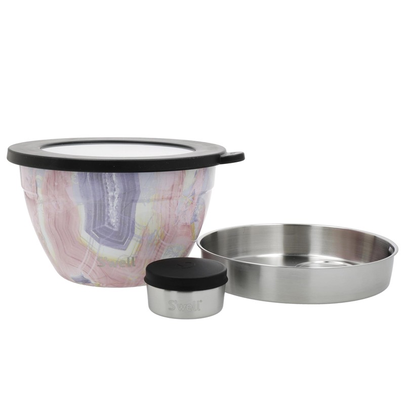 S'well Salad Bowl Kit, Geode Rose 1.9L - Salad Lunch