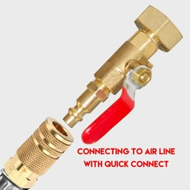 HQMPC RV Winterize Adapter Blowout Adapter 1/4" Quick Connect Plug with 3/4" GHT Female Ball Valve and Male for RV, Travel Trailer, Boat, Camper, Cabins +Extra 2 PTFE Tapes+ Gaskets