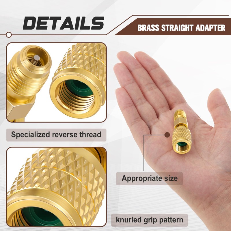 Otoolling 1 Pcs R32 R454B Refrigerant Brass Adapter 1/4" Female