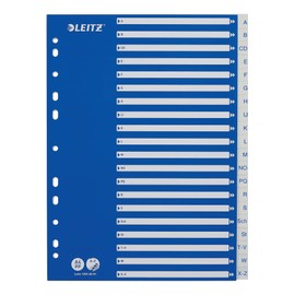Leitz A4 A-Z Index, Heavy Duty Plastic and Cardboard, Blue/White