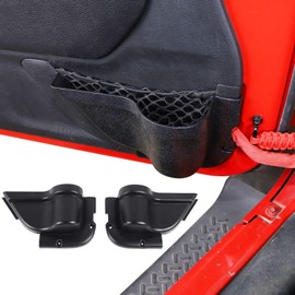 RT-TCZ para Wrangler JK Organizador de almacenamiento de bolsillos para puerta, bolsillos de red para puerta delantera, accesorios para caja para Jeep Wrangler JK JKU 2011-2018