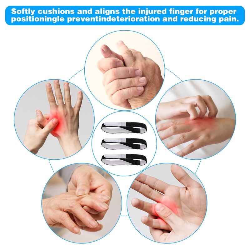 Hejo 10PCS Finger Splints, Adjustable Breathable Finger Tape, Reusable Finger