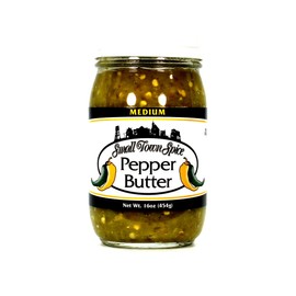 Deep Fork Small Town Spice Medium Pepper Butter - Medium Spice Pepper Spread Made with Jalapeno Peppers with Seeds - Relish, Dip, Rub, or Condiment - Spicy Spread - 16 oz (454g)