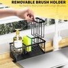Kitchen Sink Caddy Organizer, Sponge Holder with Brush Storage, Black