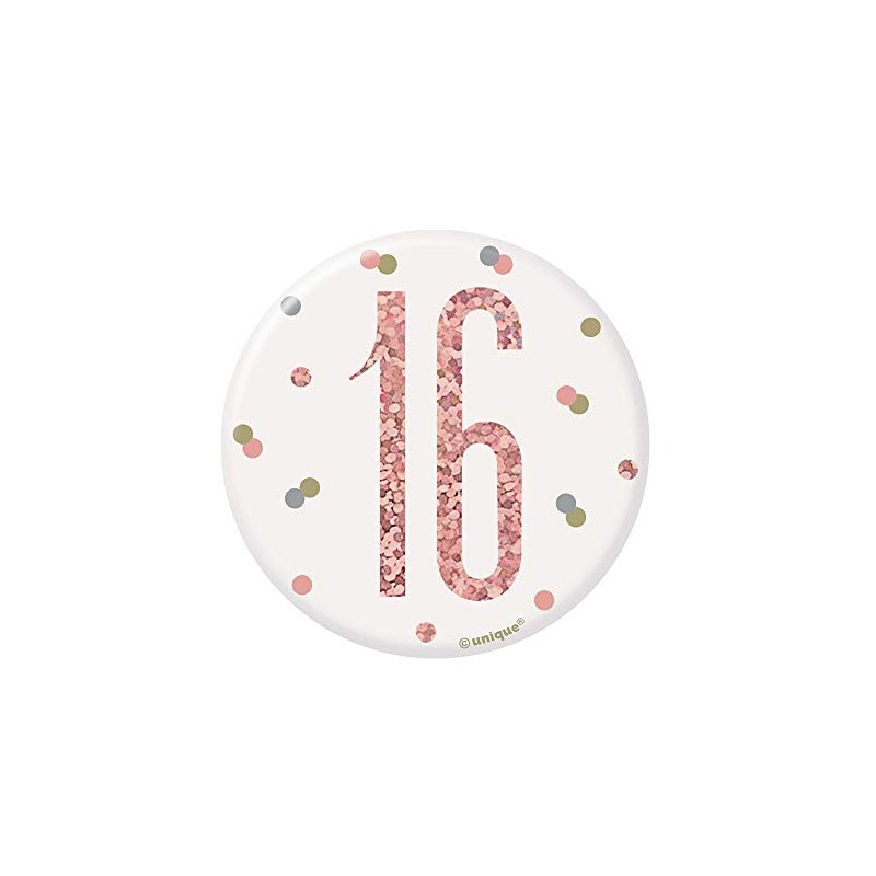 Unique 84865 Number Badge | Glittery Rosegold | 1 Pc,